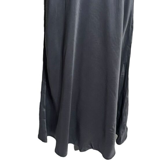 ZARA NWT Midi Camisole Slip Dress Charcoal Grey Women’s Size Small Satin - Picture 4 of 13